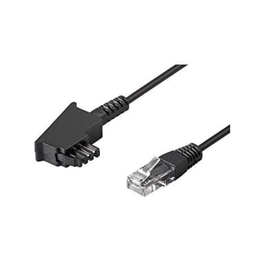 Goobay 51233 Routerkabel, Anschlusskabel für DSL / ADSL / VDSL, TAE-F Stecker auf RJ45 Stecker (8P2C), schwarz, 3m, 3 Meter