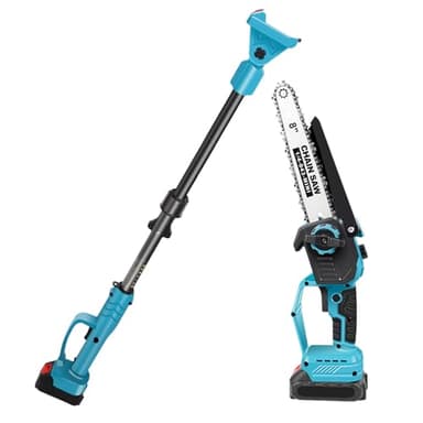 Hochentaster Akku 8 Zoll für Makita 21V, Bürstenlose Teleskop Astsäge, 2 IN 1 Mini 8 zoll Akku Kettensäge und Teleskop Elektro Hochentaster Astsäge Arbeitshöhe bis 4,5m (Ohne Akku)