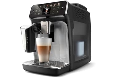 Philips EP4446/70 Vollautomat LatteGo Espressomaschine, Serie 4400, SilentBrew Technologie, Schnellstart, aromatischer Kaffee aus frisch gemahlenen Bohnen, 12 heiße und kalte Getränke, schwarz chrom