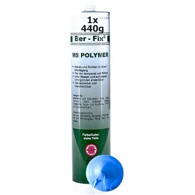 Ber-Fix MS Polymer Kleber Pool-Blau 440g – Kleben & Dichten im Pool, haftet selbst unter Wasser, wasserfest & chlorbeständig