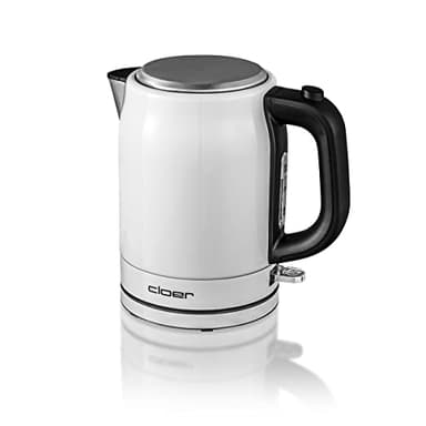 Cloer 4511 Wasserkocher Edelstahl, 2200 W, Wasserstandsanzeige, Trockengeh- und Überhitzungsschutz, 1 Liter, Weiß