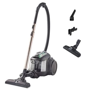 AEG CLEAN 6000 ÖKO AL61C2ÖKO Staubsauger beutellos / 60% Recyclingmaterial / 550 W / Zusatzdüsen / Softräder / einfache Handhabung / 74 dB(A) / 12m Aktionsradius / 1,6 Liter Staubbehälter / Schwarz