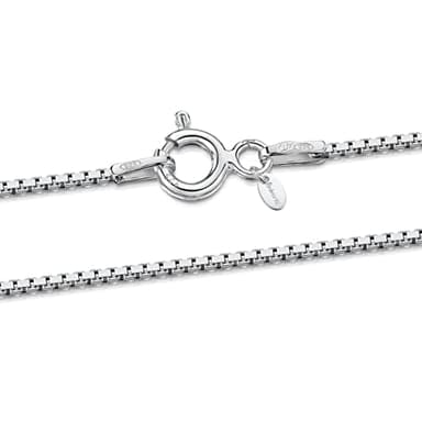 Amberta Männer und Frauen Halskette Kette aus 925 Sterlingsilber: 1 mm Venezianierkette - 45 cm