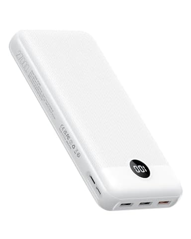 VEGER Power Bank 27000mAh 20W PD, Powerbank USB C Externer Handyakkus mit 4 Ausgängen und 2 Eingängen LED Tragbares Ladegerät,Kompatibel mit iPhone 15 14 13 12 Samsung Huawei iPad Tablet usw(Weiß)