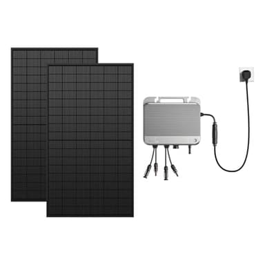 Zendure 800W Balkonkraftwerk - Balkonkraftwerk 800W komplett Steckdose - neuester SolarFlow 800 800W Mikro Wechselrichter - Solaranlage Komplettset - 430W x2 bifaziale Solarmodule inkl. Zubehör