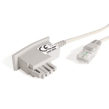 COXBOX 1 m DSL Kabel Fritzbox, Speedport, Easybox - TAE Kabel RJ45 weiß - VDSL ADSL WLAN Router-Kabel mit galvanischer Signatur für effektiven Schutz vor Störeinflüssen