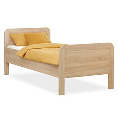 Homestyle4u Komfortbett Bett Senioren Seniorenbett 90x200 Komforthöhe Natur Holz erhöhter Einstieg extra hoch