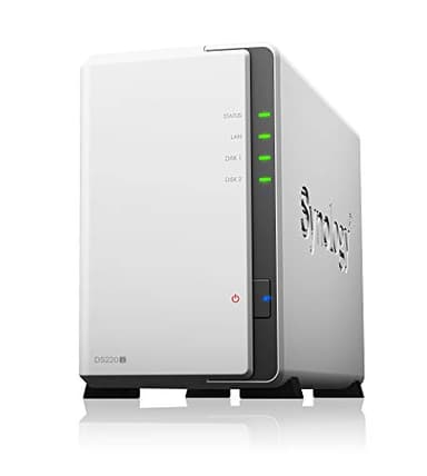 Synology NAS Drive DS220J 4TB - 2 Bay Desktop NAS Enclosure, Installed with 2 x 2TB Seagate IronWolf Drives, IronWolf Health Management & Rescue Data Recovery Services Included