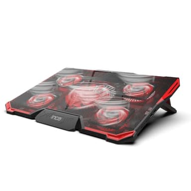inca Laptop Kühler | Laptop Kühlpads für 14-17 Zoll Notebook | 5 Lüfter mit LEDs | 2200 RPM | 5 Höheneinstellungen | Gaming Cooler | Schneller Kühlvorgang | 2 USB Ports | Cooling Pad