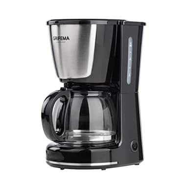 GRIFEMA Kaffeemaschine mit Thermoskanne, Filterkaffeemaschine mit Mahlwerk, Abnehmbaren Wassertank und Wiederverwendbarer Filter-Korb, mit Abschaltautomatik, Wasserkocher Schwarz, 0.75 L