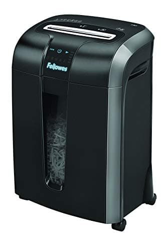 Fellowes 12 Blatt Aktenvernichter, Partikelschnitt (P4) Papierschredder für Büro, Powershred 73Ci, Schredder mit 100% staufrei Technologie, Safesense, Energiesparsystem, 23L Papierkorb, CD Schredder