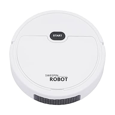 AUYART Saugroboter,3 en 1 Rund Staubsauger Roboter 500pa Saugkraft mit Feucht- und Trockentücher - 800mAh Batterien - Weiß