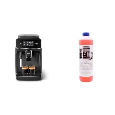 Philips Series 2200 Vollautomatische Espressomaschine mit klassischem Milchaufschäumer & Purivita - Universal Entkalker 750 ml für Kaffeevollautomaten - Für alle bekannten Marken geeignet, 1 Flasche
