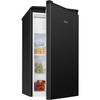 Bomann® Kühlschrank mit Gefrierfach | 91L | Kühlschrank klein | 2 Ablagen | Gemüsefach | wechselbarer Türanschlag | 0°~ 8°C | Mini Kühlschrank | Kühlschrank schwarz | leise | Fridge KS 7254 schwarz