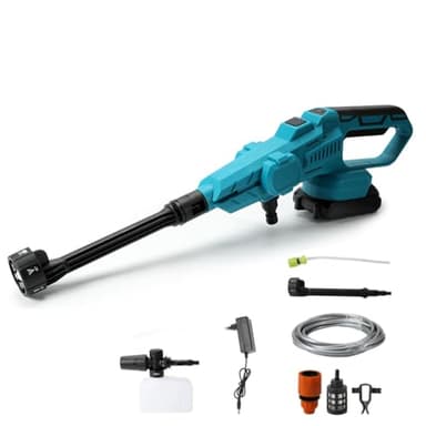 Akku Hochdruckreiniger für Makita 18V, Tragbarer Mobiler Hochdruckreiniger Max 80Bar, 6-in-1und 180° Drehbare Düse, 5M Schlauch, für Auto, Terrasse, Fenster(Ohne Akku)