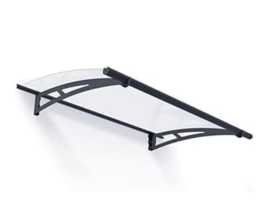 Canopia by Palram Vordach für Haustür Aquila 1500 Pultvordach 150 x 92 cm Grau Sonnenschutz Haustürvordach inkl. Regenrinne