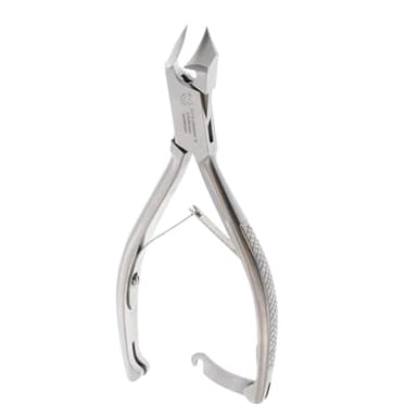 Otto Herder Manicure Fußnagelzange aus rostfreiem Edelstahl, Kopfschneider Nagelzange 14 cm, für starke Fußnägel, mit Doppelfeder, ideal zur Fußpflege und Pediküre