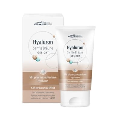 HYALURON SANFTE BRÄUNE GESICHTSPFLEGE 50ml, sanfte und natürlich aussehende Sommerbräune, spendet intensive Feuchtigkeit und reduziert Fältchen, natürlich wirkende Bräune ohne Flecken und Streifen