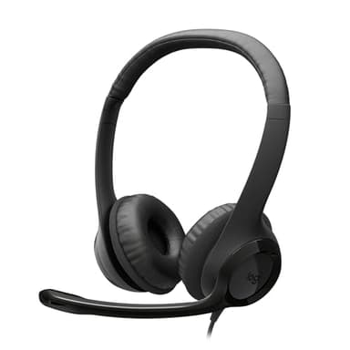 Logitech H390 kabelgebundenes Headset für PC/Notebook, Stereo-Kopfhörer mit Mikrofon mit Geräuschunterdrückung, Stereo, Bedienelemente am Kabel, Works with Chromebook – SCHWARZ
