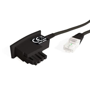 COXBOX 4,25 m DSL Kabel Fritzbox, Speedport, Easybox - TAE Kabel RJ45 schwarz - VDSL ADSL WLAN Router-Kabel mit galvanischer Signatur für effektiven Schutz vor Störeinflüssen
