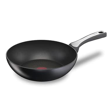 Tefal Unlimited On Wokpfanne Induktion 28 cm, katzfeste Titanium 6X Antihaftversiegelung, Thermo-Signal bei idealer Brattemperatur, für alle Herdarten geeignet, G25919
