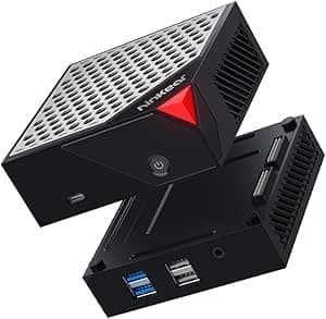Ninkear Mini PC W-11, Mini Computer mit AMD Ryzen 5 6600H(Bis zu 4.5GHz), 16GB DDR5 RAM 512GB M.2 SSD Micro Gaming PC, 4K Dreifach-Display, HDMI/DP/USB-C/WiFi 6/BT 5.2, Geeignet für Büro, Spiele