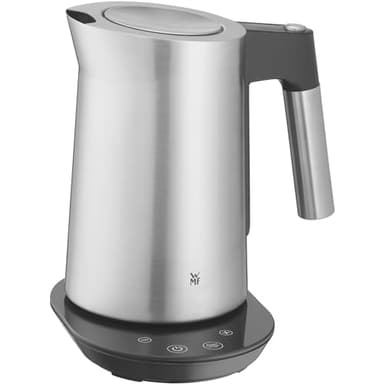 WMF Kineo Wasserkocher mit Temperatureinstellung 1,6l, Kalkfilter, 3000 W, Live-Temperaturanzeige, elektrischer Wasserkocher, Trockenlauf- und Überhitzungschutz, Edelstahl matt