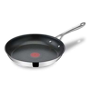 Tefal Jamie Oliver by Cook's Direct On Bratpfanne 28 cm, Edelstahlpfanne Induktion, Antihaftbeschichtung, backofenfest, Edelstahl, genieteter Griff, E3040644