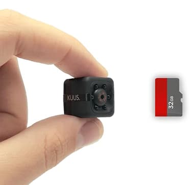 KUUS.® C1 Mini Überwachungskamera 2,3 cm | Kamera überwachung innen mit Nachtsicht & Bewegungsmelder | Full HD 1080P Micro Camera ohne WLAN mit aufzeichnung 32-GB SD Speicherkarte für Innen