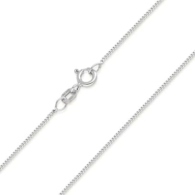 MATERIA Schmuck feine 925 Silber Panzerkette 1mm - Damen Halskette silber in 40-120 cm verfügbar K32-42cm