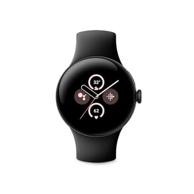 Google Pixel Watch 2 - das Beste von Google und Fitbit – Herzfrequenzmessung, Stressmanagement, Sicherheitsfunktionen – Android – Aluminiumgehäuse in Matte Black – Sportarmband in Obsidian – WLAN