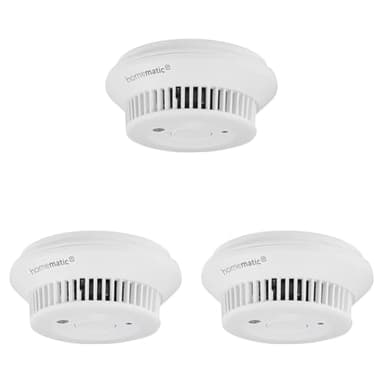 Homematic IP Smart Home Rauchwarnmelder mit Q-Label, Rauchmelder alarmiert lokal über die Sirene und per Push-Benachrichtigung in der Smartphone-App, integrierte LED-Notbeleuchtung, 156587A0