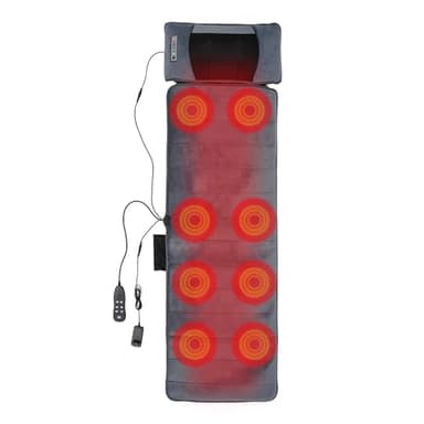 MINRS Massagesitzauflage mit Wärme, Ganzkörper Massagematte 9 Massage Modus 9 Stufen 10 Vibrationsmotoren Massageauflage für Nacken Schultern Rücken Taille Hüfte