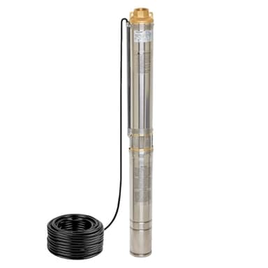 CHM GmbH® Tiefbrunnenpumpe 3 Zoll 550 Watt 4200 L/h 6,8 Bar Druck, Brunnenpumpe, Pumpe Zisterne mit 20m Kabel 5% sandverträglich