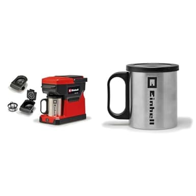 Einhell Akku-Kaffeemaschine TE-CF 18 Li-Solo Power X-Change (18 V, 240 ml Wasserbehälter, für Filterkaffee & Kaffeepads, Tragegriff, inkl. 2x Kaffeetasse mit Deckel, ohne Akku)