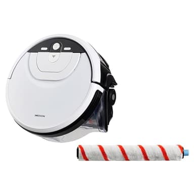 MEDION Wischroboter mit Wassertank (intelligente Navigation, Bodenreiniger mit Walze für Holzboden Hartboden Parkett, getrennter Schmutzwassertank/Frischwassertank, MD 20053) weiß