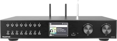 TELESTAR TOP 500 – HiFi-Tuner (43 cm Breite, Internetradio/DAB+, Bluetooth Sende-/Empfangsfunktion, USB-Aufnahme, Streamingdienste) – Schwarz