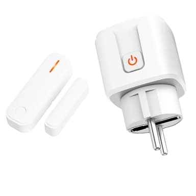 Tedeligo Türsensor Fensterkontaktschalter, Funk-Abluftsteuerung mit Fenster-Magnetkontakt und Funksteckdose 230V 3600W für Dunstabzugshaube Kamin Fensterkontaktschalter Wireless, Zwei Steuermodi