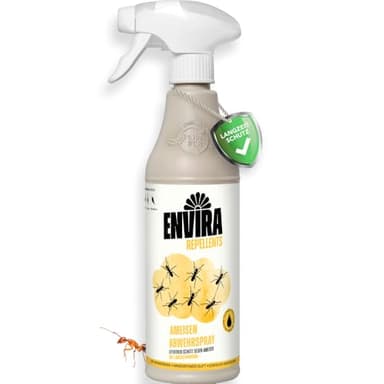 Envira Ameisen Abwehrspray 500 ml - Spray mit Langzeitwirkung gegen Ameisen, Wegameisen, Pharaoameisen - Schutz vor Ameisen für Wohnung, Balkon, Terrasse, Garten - Effektiv Ameisen fernhalten (PT19)