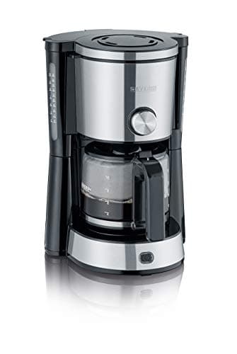 SEVERIN Kaffeemaschine "TypeSwitch" mit Glaskanne, AromaSwitch zur Wahl zwischen 2 Brühprofilen, Kaffeeautomat für bis zu 10 Tassen, 1.000W, Edelstahl-gebürstet-schwarz, KA 4825