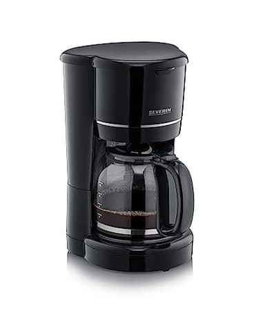 SEVERIN Filterkaffeemaschine mit Glaskanne, Kaffeemaschine für bis zu 10 Tassen, Filtermaschine mit Glaskanne und Permanentfilter, schwarz, KA 4320