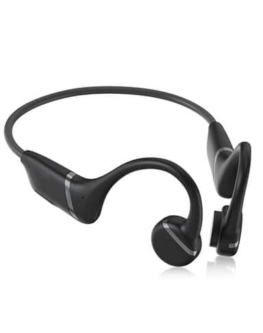 Knochenleitungskopfhörer Bluetooth 5.3 Knochenleitungsohrhörer IPX5 Wasserdichte Kopfhörer Kopfhörer zum Laufen Klettern Knochenkopfhörer Aufladbare 9H Akkulaufzeit mit 32GB Speicher Schwarz (Schwarz)
