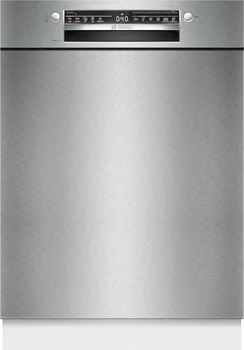 Bosch SMU2ITS09E Serie 2, Smarter Unterbau-Geschirrspüler 60 cm, Besteckkorb, Spülmaschine mit Programmassistent, Extra Trocknen, VarioSpeed, Extrem Leise, Höhenverstellbarer Oberkorb, Edelstahl