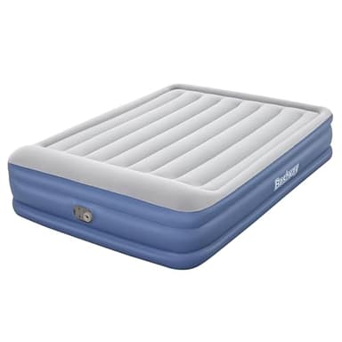 Bestway TriTech Luftbett Vento mit integrierter Elektropumpe Double XL/Mid 203 x 152 x 46 cm, Blau