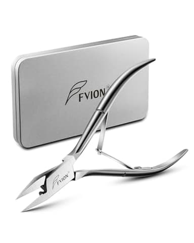 FVION Nagelzangen für Fußnägel Profi mit Gerade Klinge - Nagelzange Eckenzange Fußpflege Spitz, Fussnagelzange für eingewachsene Fußnägel und Fingernäge (Silber)
