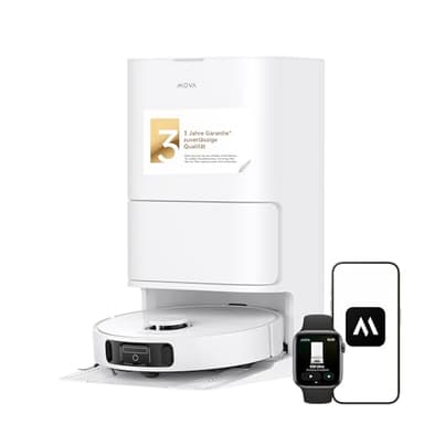 Mova E30 Ultra saugroboter mit wischfunktion, automatischer Entleerung & Mop-Selbstreinigung, 7000Pa, 10,5mm Mop-Anhebung, Robo Swing Tech, Ultraschall-Teppicherkennung, 75 Tage Hands-Off Reinigung