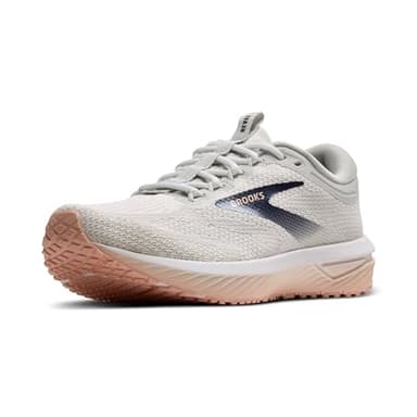 BROOKS Damen Revel 7 Sneaker, Oyster/White/Tropical Peach, 40.5 EU