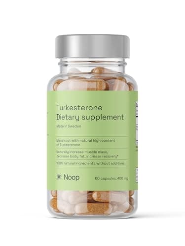 NOOP Turkesterone hochdosiert - Natürliches Testosteron Unterstützung für Libido und Muskelaufbau bei sportlichen Männern, Made in Schweden, 400 mg | 60 Kapseln
