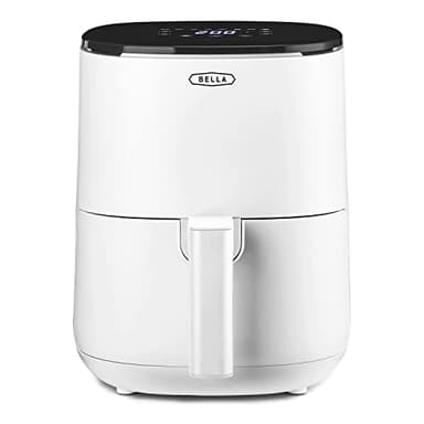BELLA 3 L Touchscreen-Luftfritteuse, ölfreies Frittieren, Spülmaschinenfeste Antihaft-Pfanne und Frittiergestell für Einfache Reinigung, matte weiß