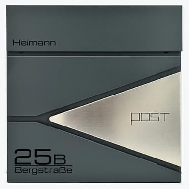 Verda Briefkasten mit Zeitungsfach, Postkasten Designer Wandbriefkasten mit Edelstahl, Schloss unter dem Deckel versteckt, 2X Schlüssel Zeitungsrolle, modern (personalisierter Briefkasten SN3693-1)
